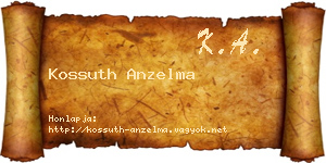 Kossuth Anzelma névjegykártya